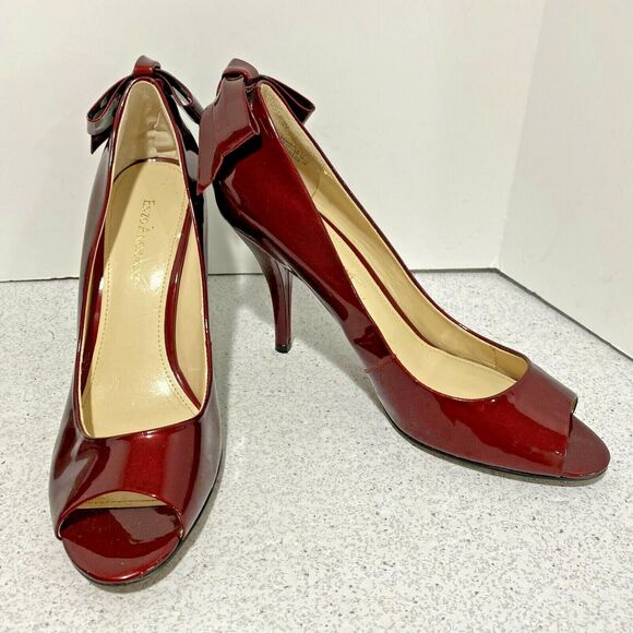 Enzo Angiolini Mistle high heel open peep toe pumps dressy stilettos red US 9M - Picture 1 of 10